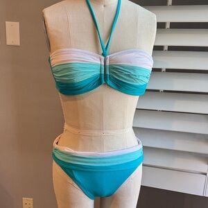 Bleu Rod Beattie Turquoise and White Bikini